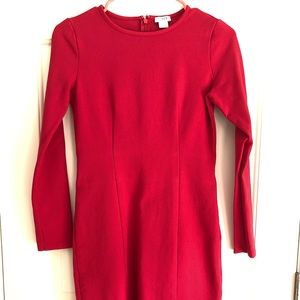 Red J.Crew Fitted Jersey Dress